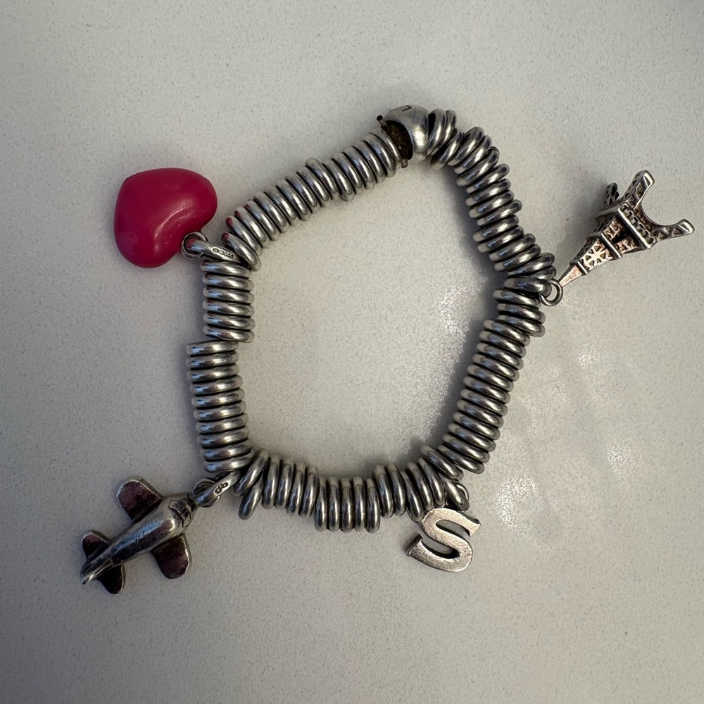 LINKS OF LONDON sweetie bracelet sz small w/ 4 charms